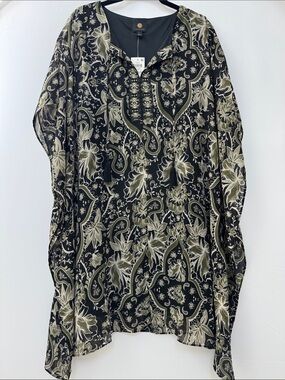 JM Collection Embellished Placket Caftan Dress